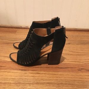 Franco Sarto Janice Suede Black Bootie Sz 8.5